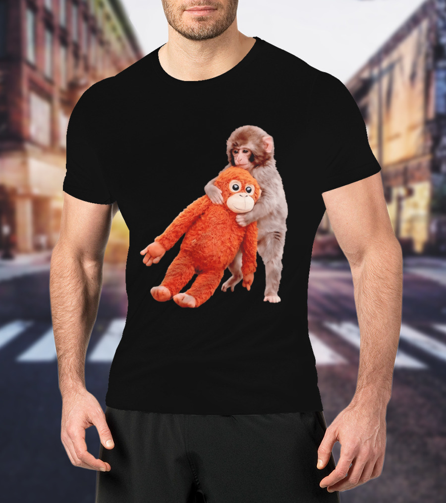 Punch Monkey Panchi Kun Stuffed Toy Hugging Cute Baby Monkey T-Shirt