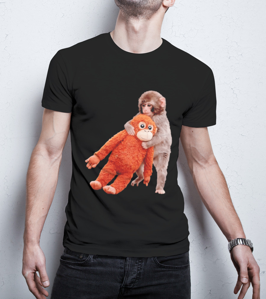Punch Monkey Panchi Kun Stuffed Toy Hugging Cute Baby Monkey T-Shirt
