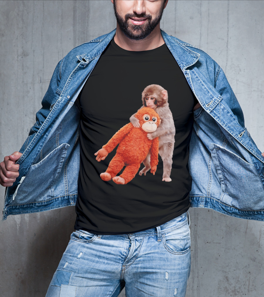 Punch Monkey Panchi Kun Stuffed Toy Hugging Cute Baby Monkey T-Shirt