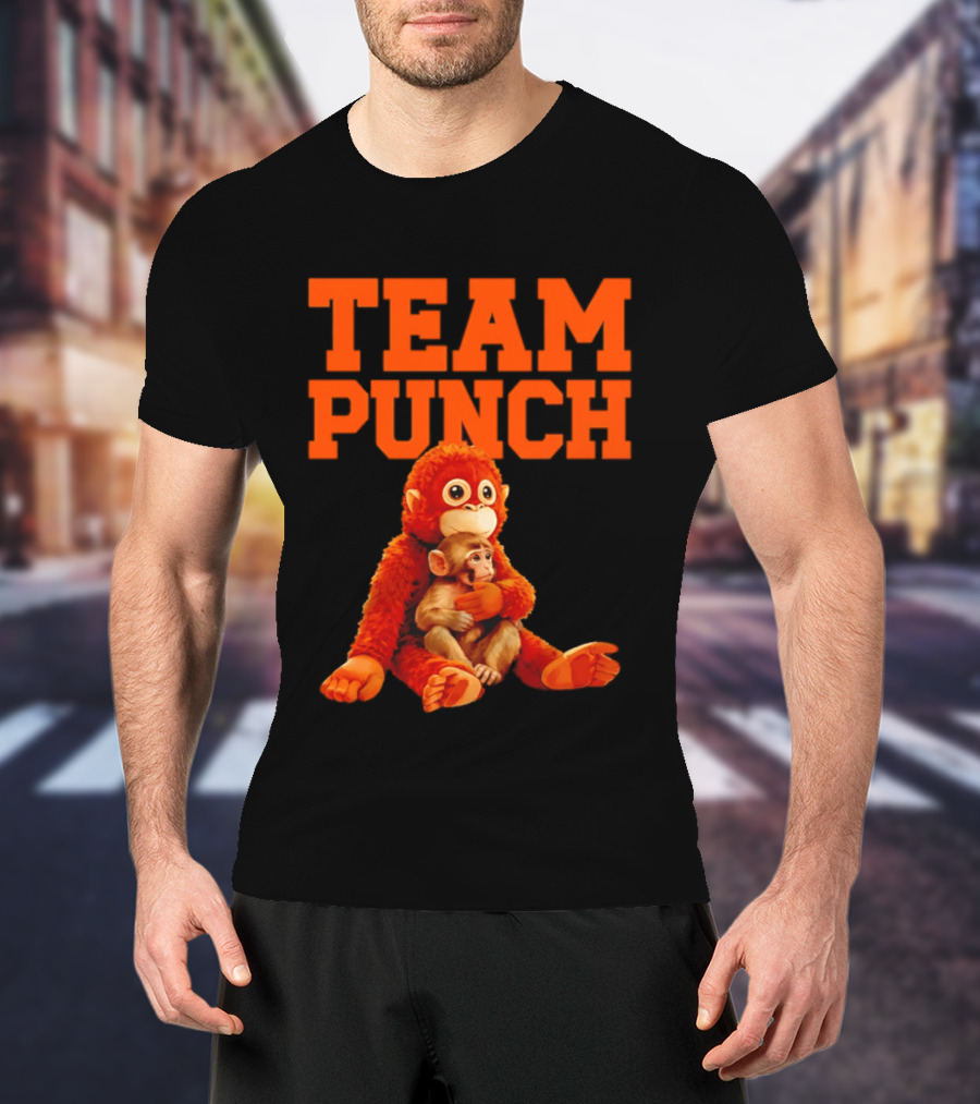 Team Punch Monkey Duo 2026 Vibrant Orange Characters T-Shirt
