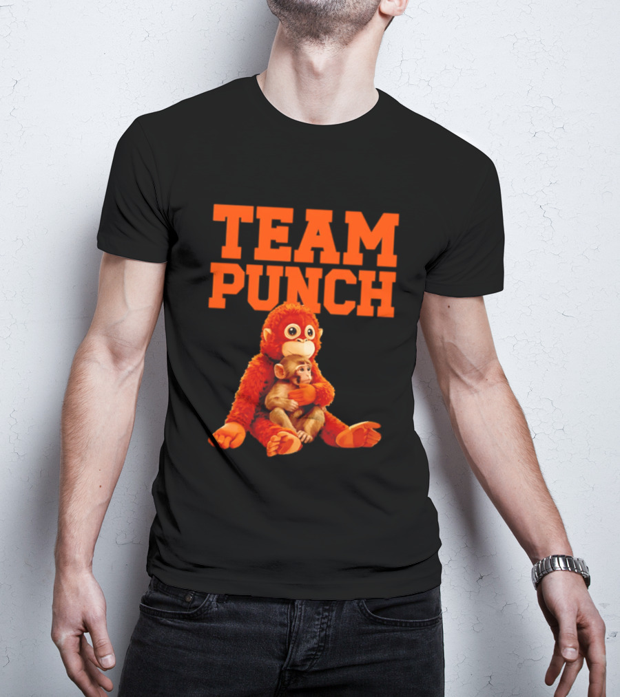 Team Punch Monkey Duo 2026 Vibrant Orange Characters T-Shirt
