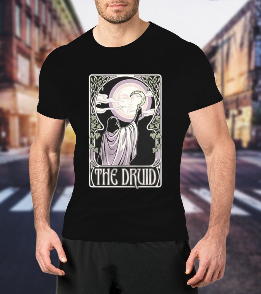 The Druid Tarot Card Moon And Sickle Mystical T-Shirt