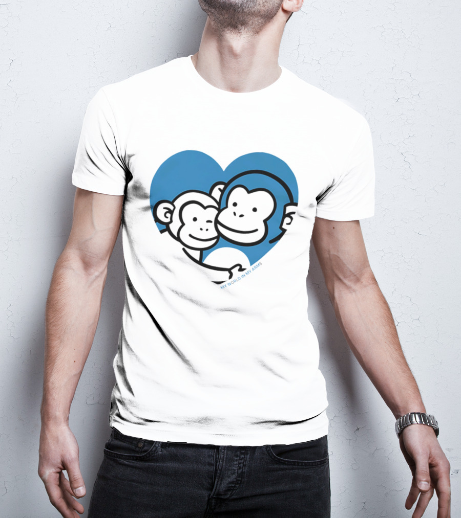 My World In My Arms Heart With Punchi Monkeys T-Shirt