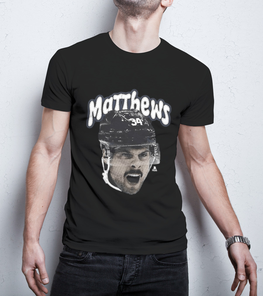 Auston Matthews 34 Big Face Toronto Maple Leafs Hockey T-Shirt