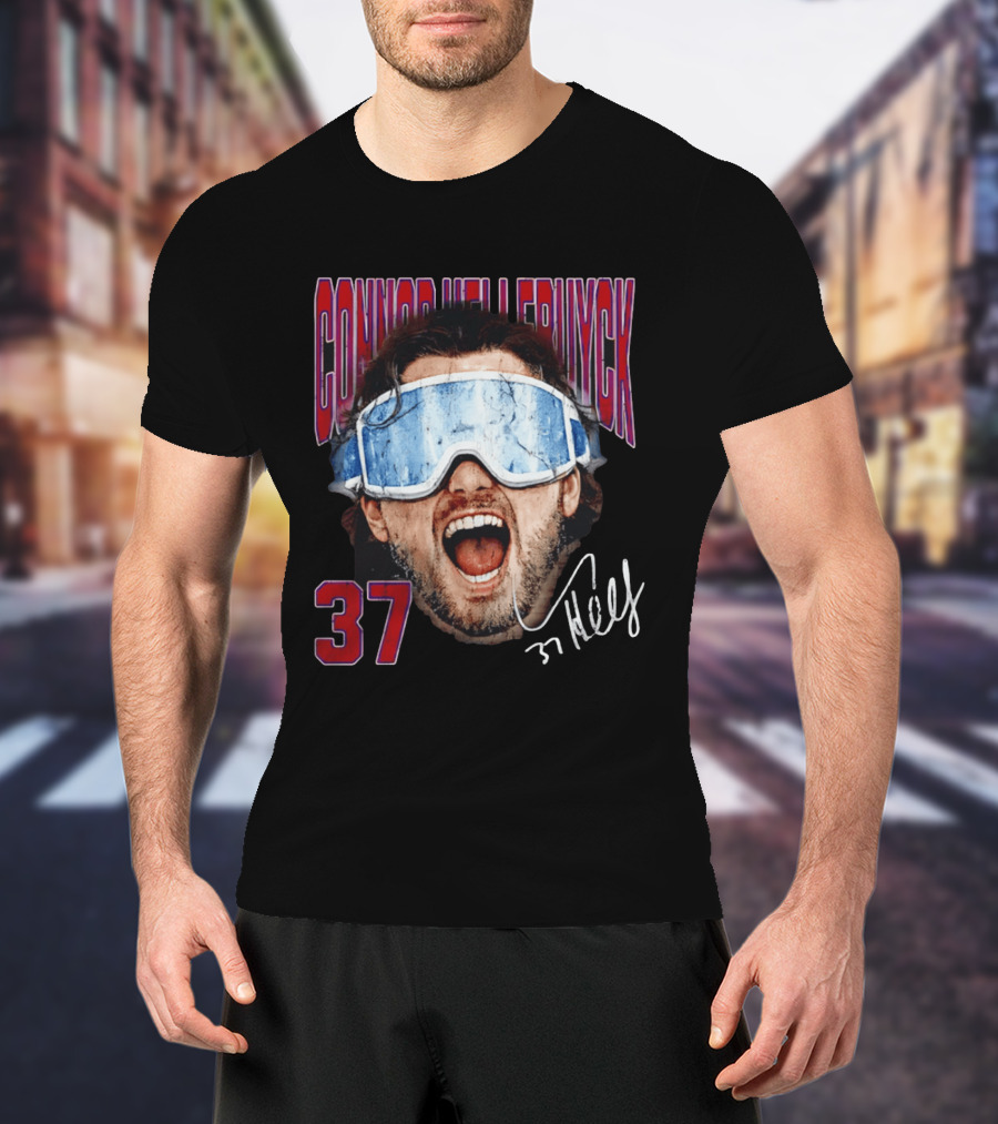Connor Hellebuyck Winnipeg Jets Goggles 37 Big Head Image T-Shirt