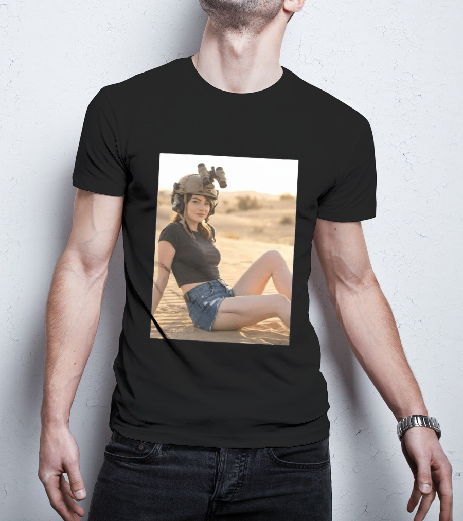 Emma Stone Desert Night Vision Helmet Adventure T-Shirt