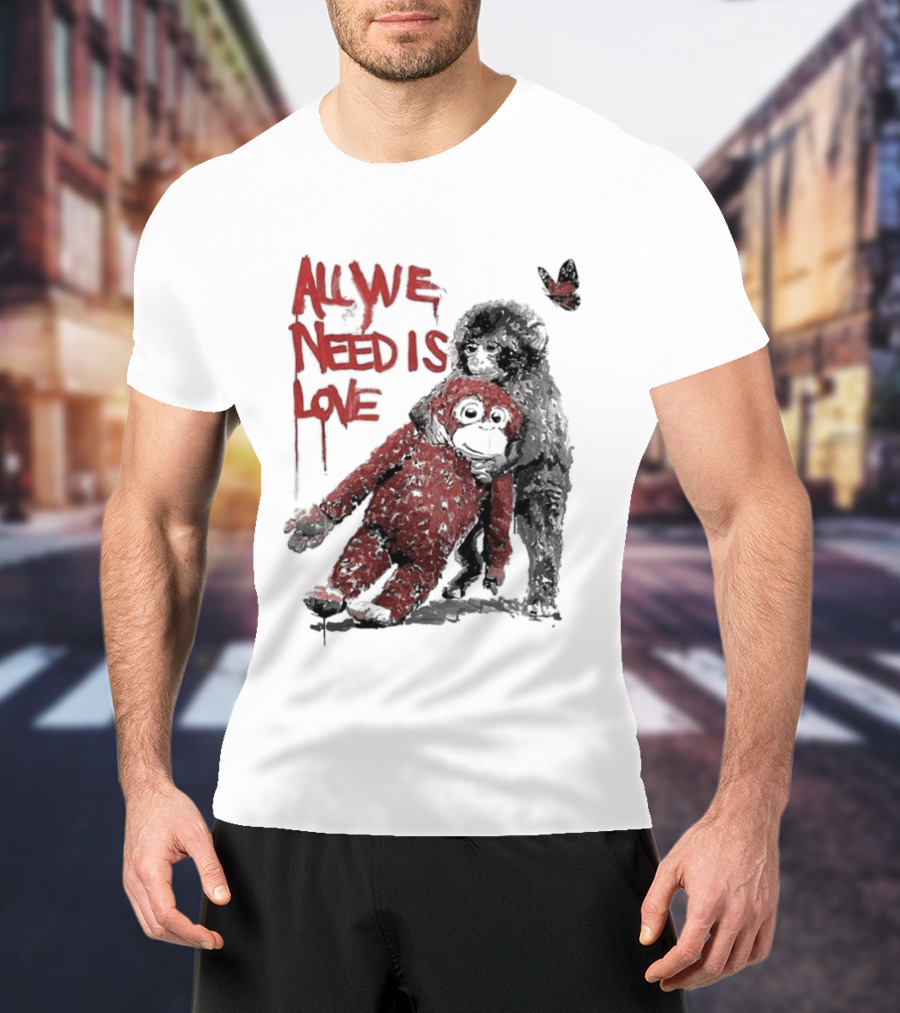 All We Need Is Love Baby Monkey Punch Ikea Doll Japan Zoo T-Shirt