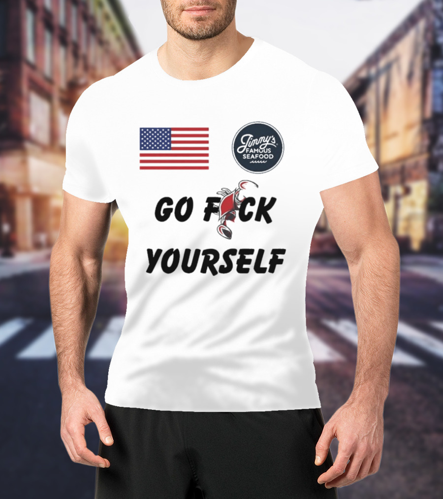 Jimmys Seafood Go F Yourself Crab American Flag T-Shirt