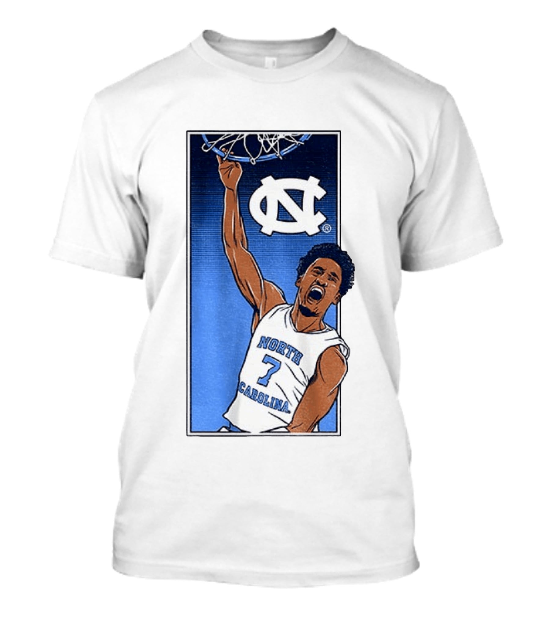 North Carolina Tar Heels Seth Trimble Basketball Dunk T-Shirt