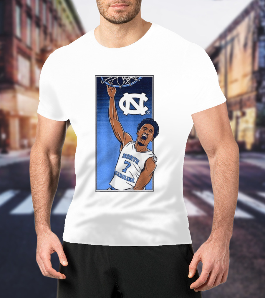 North Carolina Tar Heels Seth Trimble Basketball Dunk T-Shirt