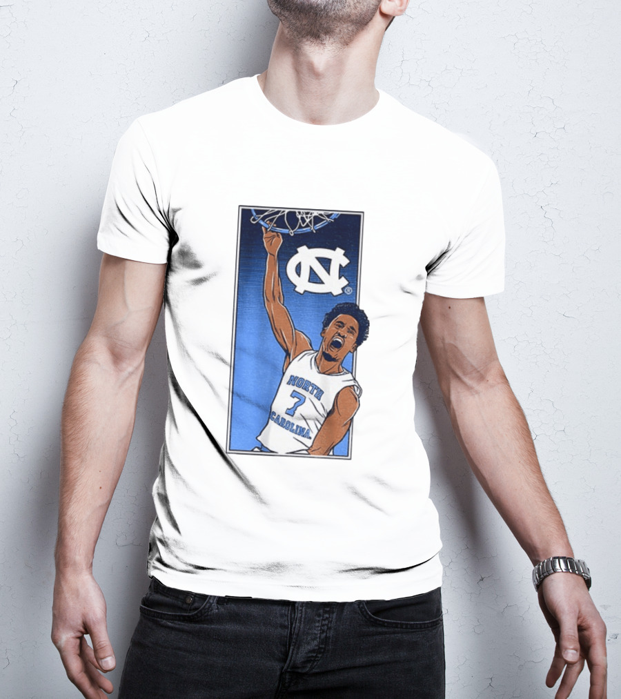North Carolina Tar Heels Seth Trimble Basketball Dunk T-Shirt