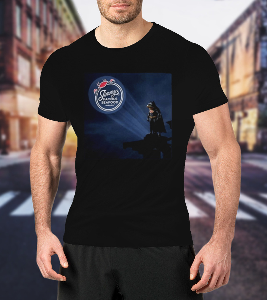 Jimmy's Famous Seafood The Hero Bat Signal Spotlight T-Shirt