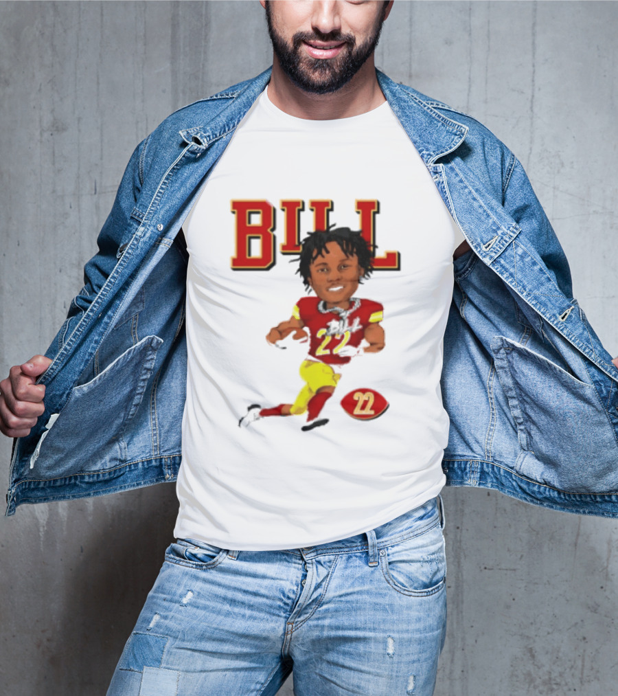 Original Bill 22 Washington Commanders Cartoon Football Player T-Shirt
