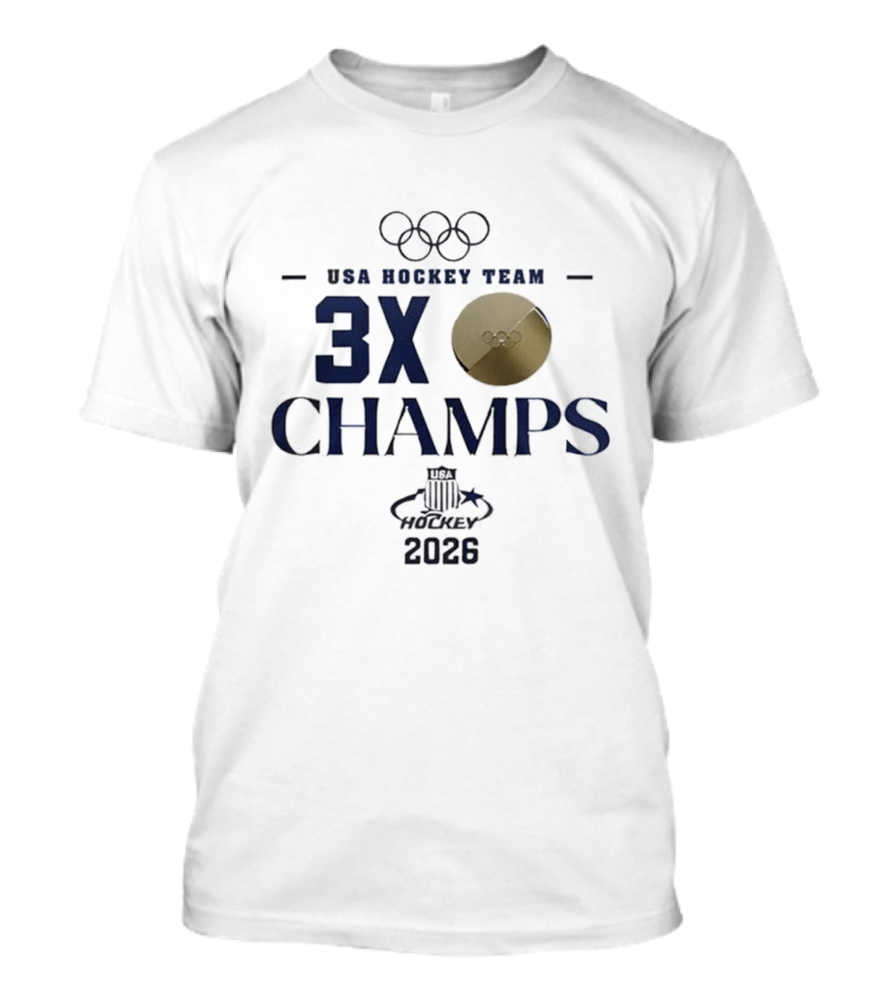 USA Hockey Team 3X Champs Olympic Gold Medal 2026 T-Shirt