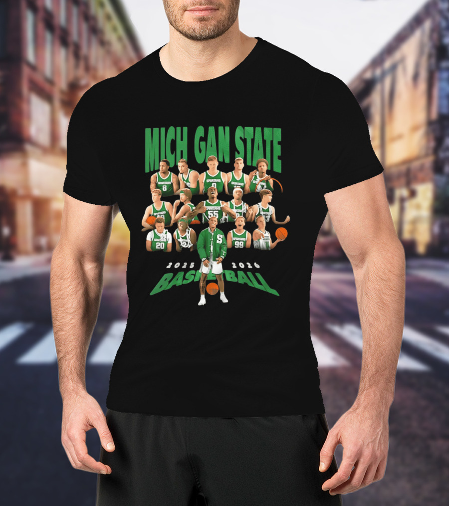 Michigan State Spartans Basketball 2025 2026 Players Team T-Shirt