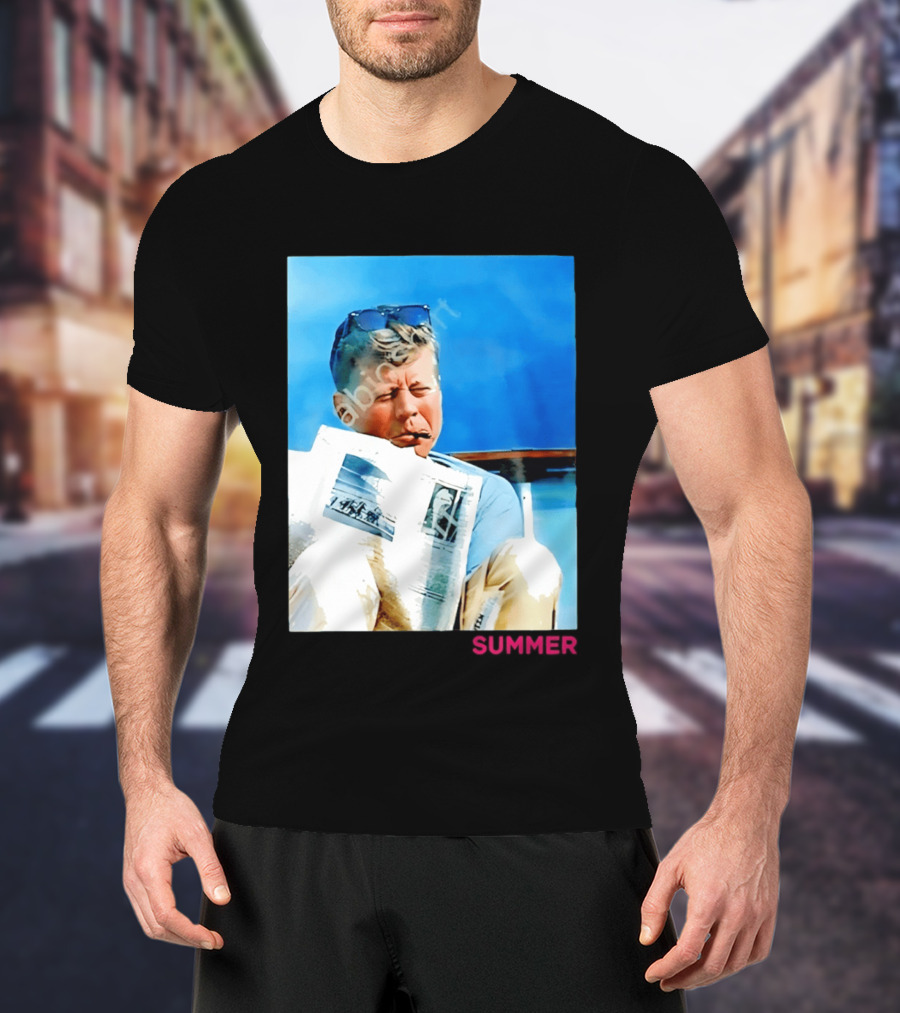 Barstool Sports JFK Summer Sunglasses Reading News T-Shirt