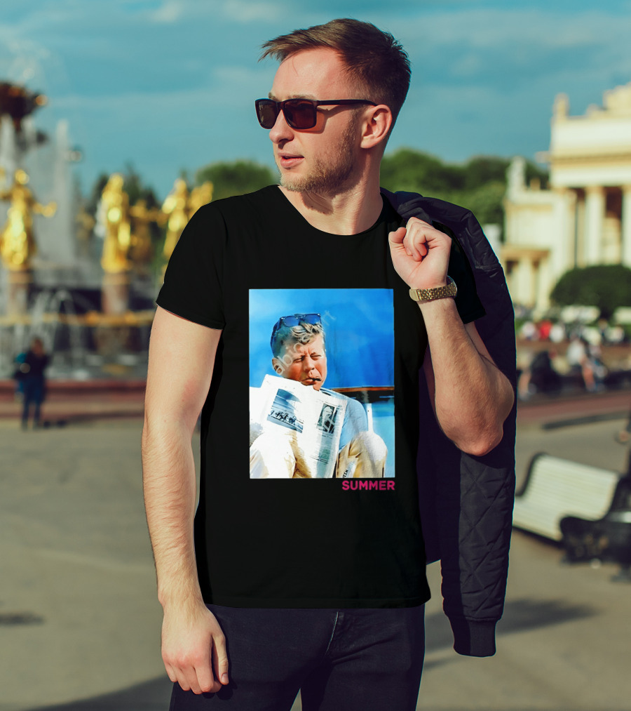 Barstool Sports JFK Summer Sunglasses Reading News T-Shirt