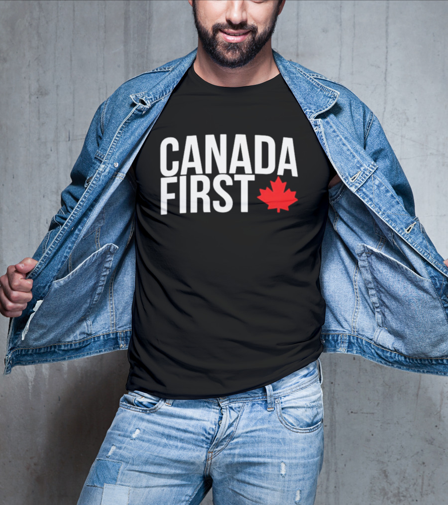 Canada First Baseball Red Maple Leaf T-Shirt