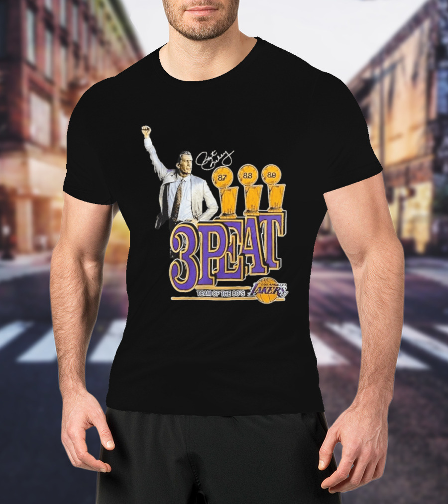 Los Angeles Lakers 3PEAT Team Of The 80's 87 88 89 Pat Riley T-Shirt