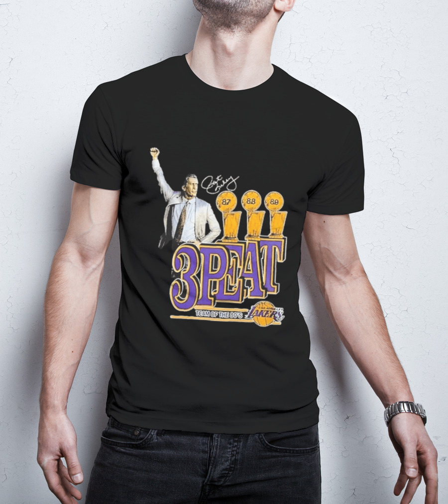 Los Angeles Lakers 3PEAT Team Of The 80's 87 88 89 Pat Riley T-Shirt