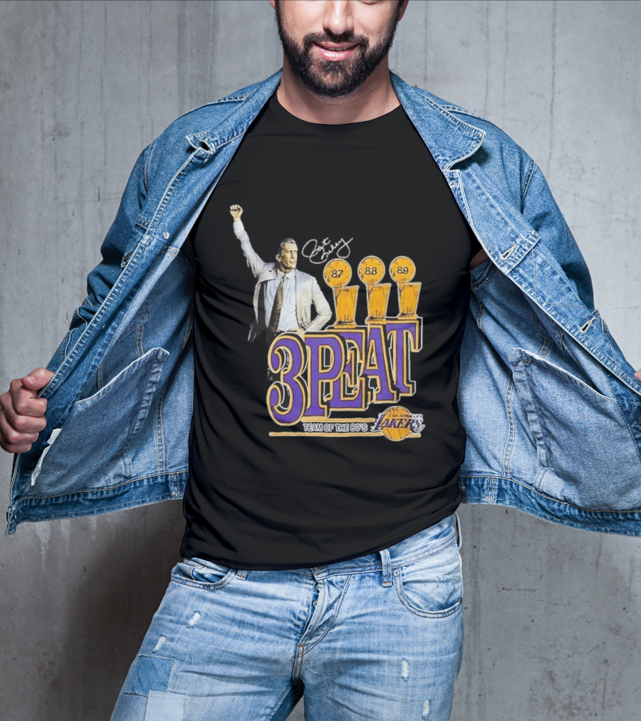 Los Angeles Lakers 3PEAT Team Of The 80's 87 88 89 Pat Riley T-Shirt