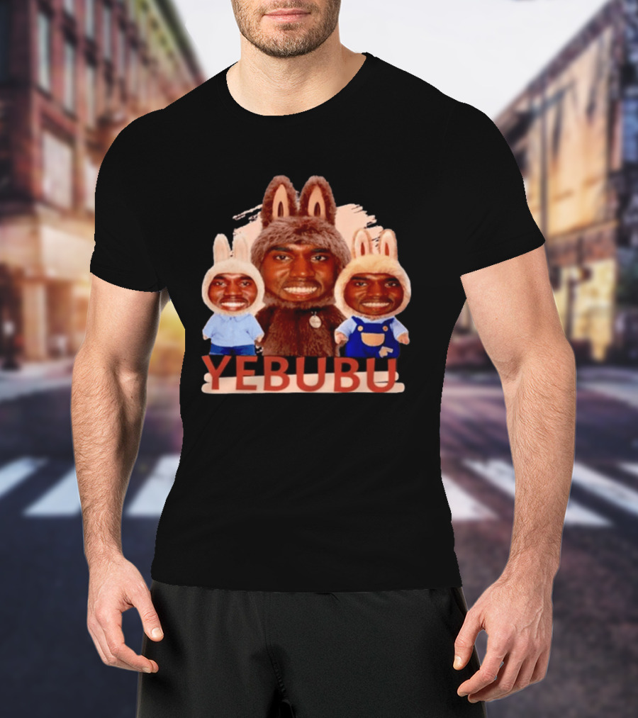 Yebubu Kanye West X Labubu Bunny Costume Trio T-Shirt