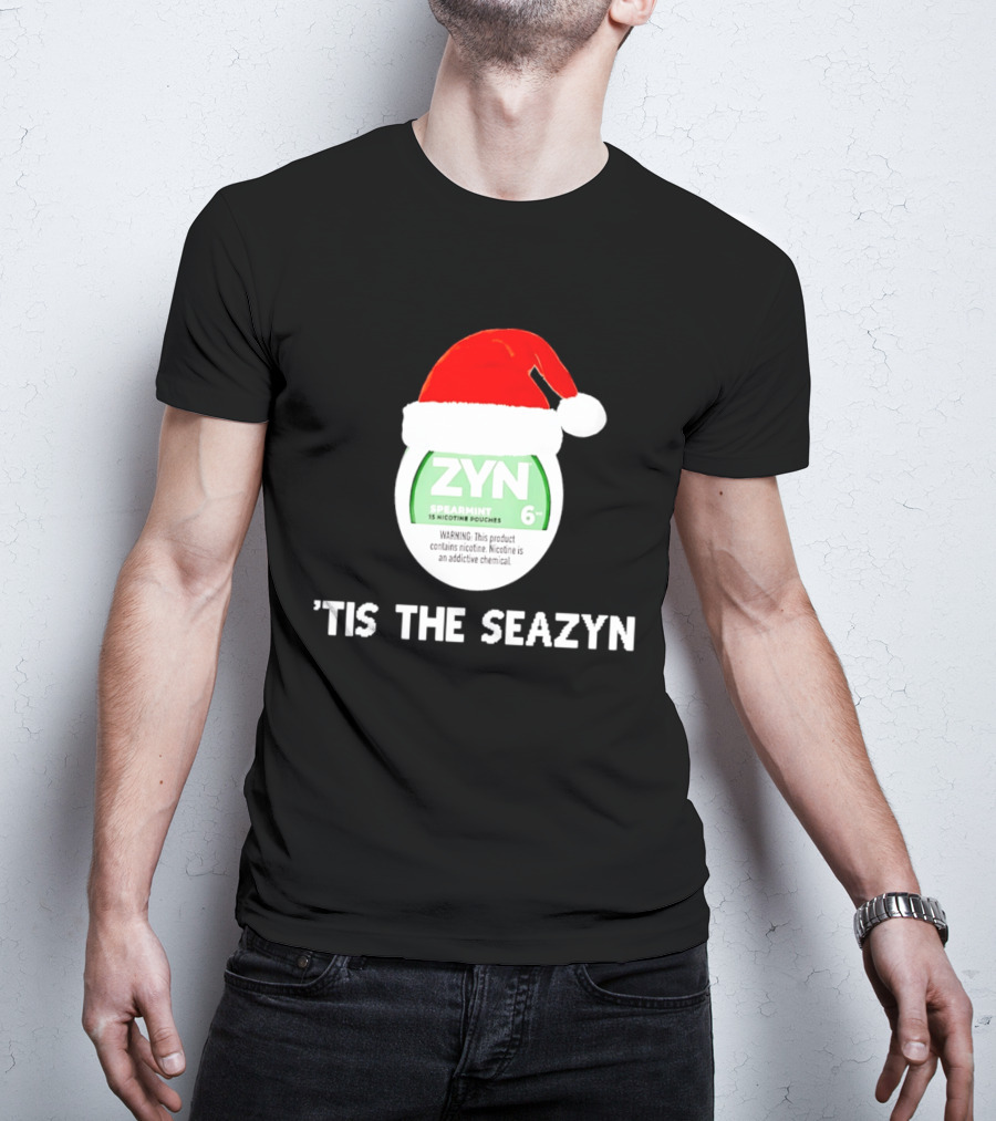 Zyn Spearmint Christmas Tis The Seazyn With Santa Hat T-Shirt