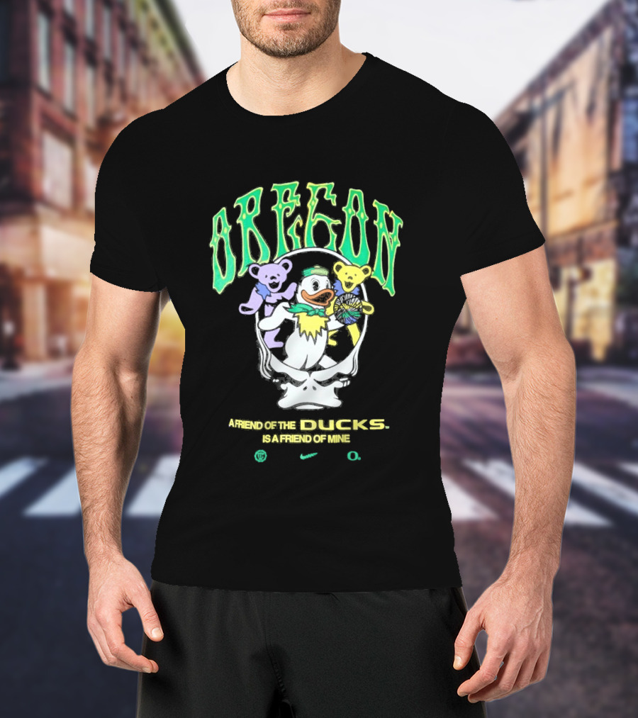 Oregon Ducks Grateful Dead Bears Collaboration Nike T-Shirt