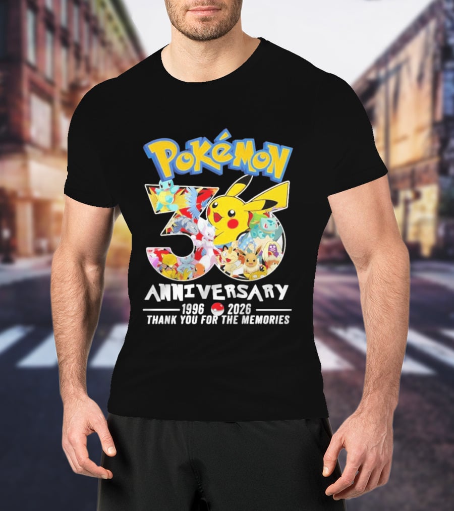Pokémon 30th Anniversary 1996 2026 Thank You For The Memories T-Shirt