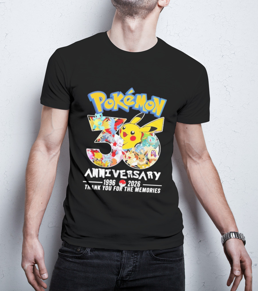 Pokémon 30th Anniversary 1996 2026 Thank You For The Memories T-Shirt