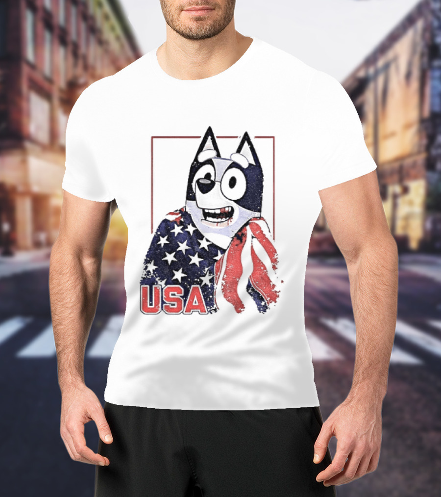 USA Bluey Hockey Jack Hughes Team Smile T-Shirt