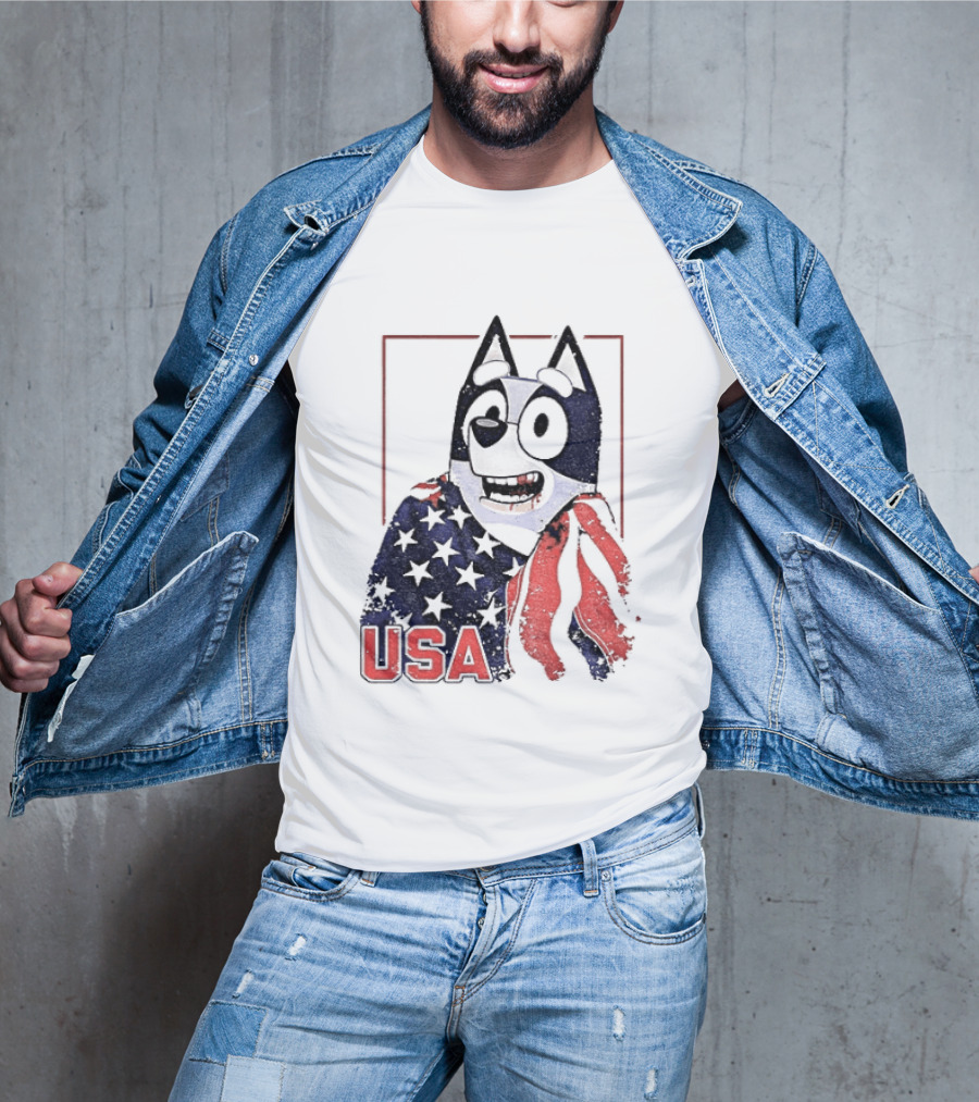 USA Bluey Hockey Jack Hughes Team Smile T-Shirt