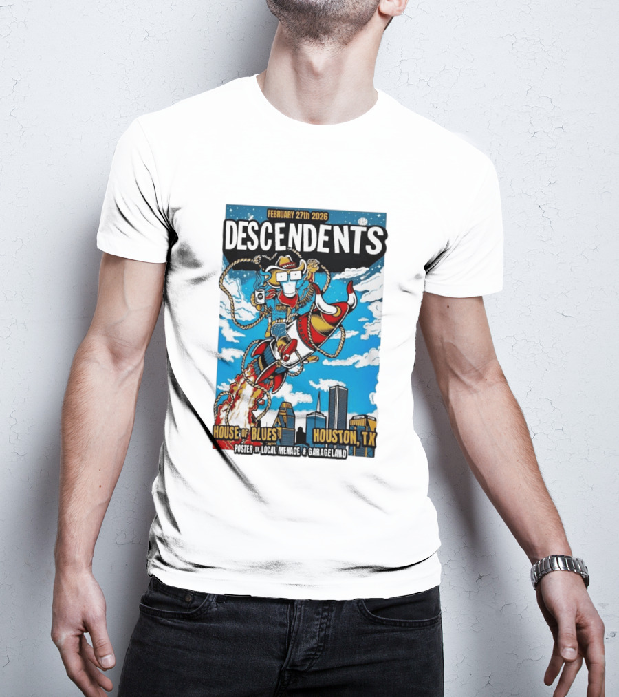 Descendents House Of Blues Houston TX February 27 2026 Rocket Cowboy T-Shirt