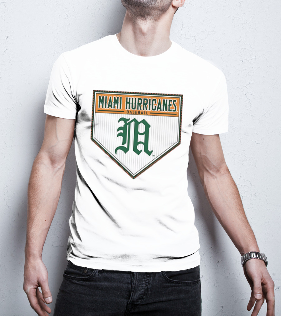 Miami Hurricanes Baseball M Home Plate T-Shirt