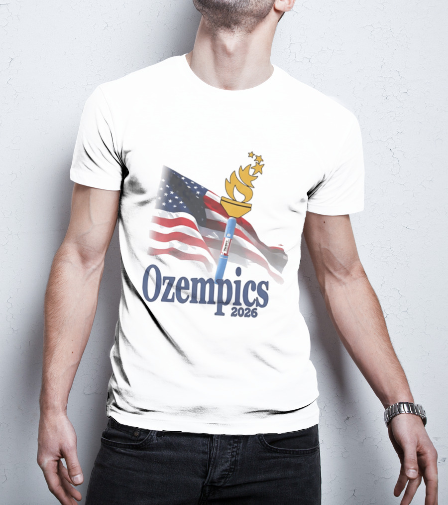 USA Flag Torch Ozempics 2026 Stars T-Shirt