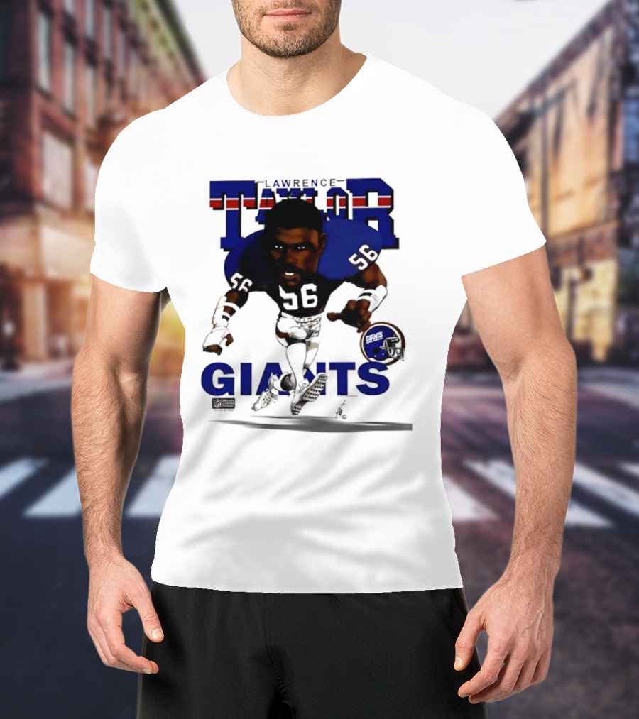 Lawrence Taylor Giants 56 New York 1987 Caricature T-Shirt