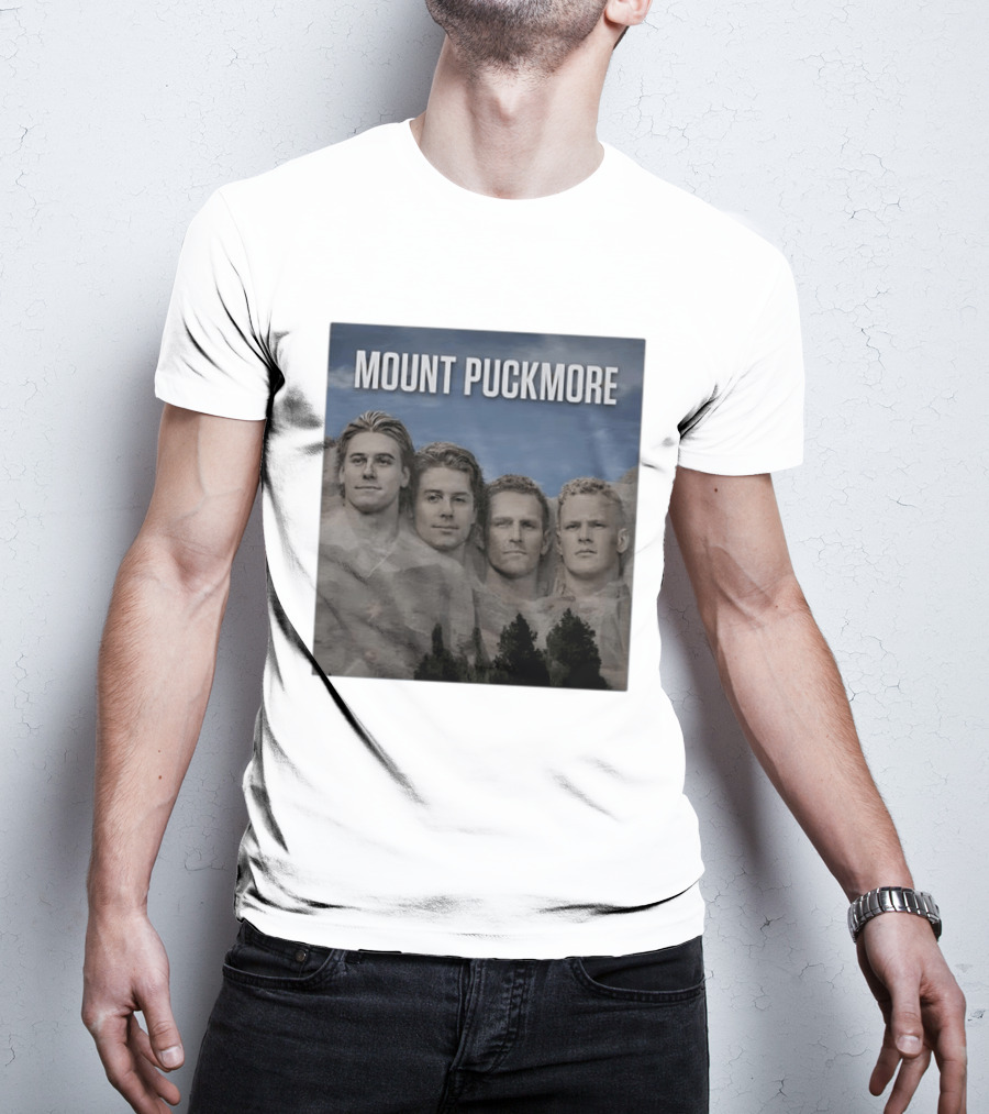 Mount Puckmore Hockey Stars Carved Into Stone Mountain T-Shirt