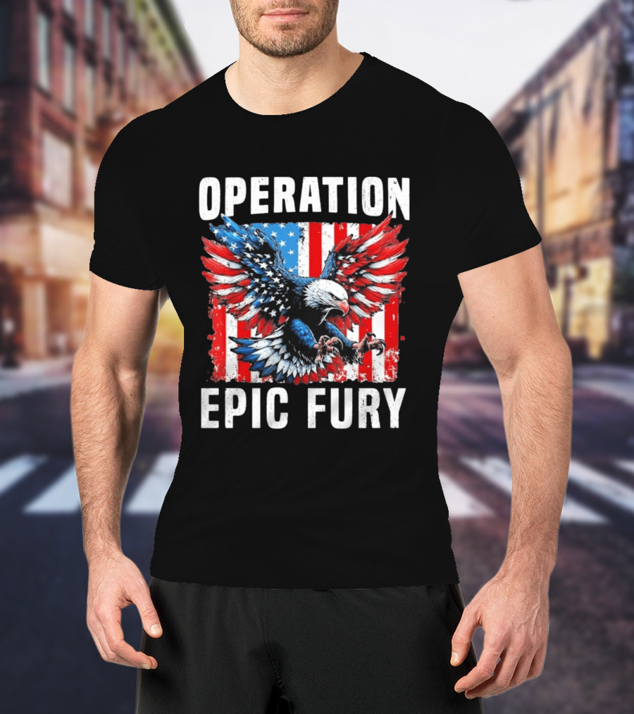 Operation Epic Fury American Flag Eagle Wings Patriotic T-Shirt