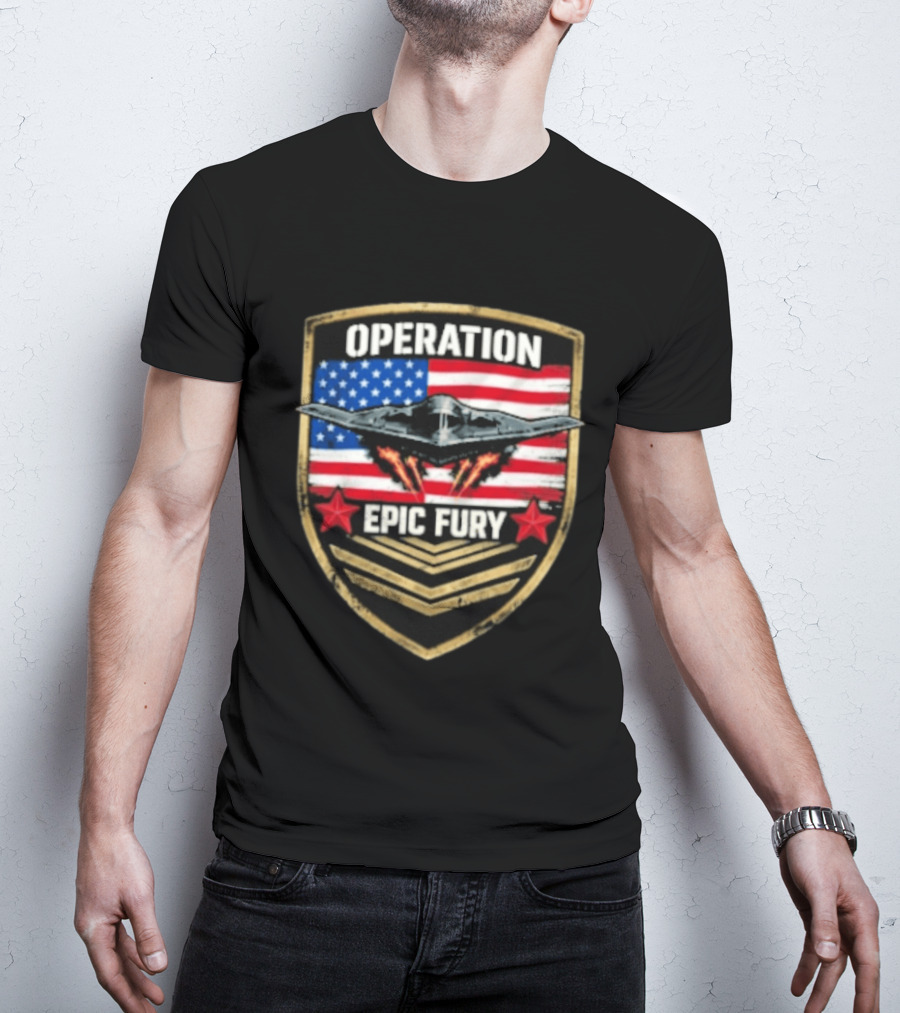 Operation Epic Fury American Flag Military Air Force Veteran T-Shirt