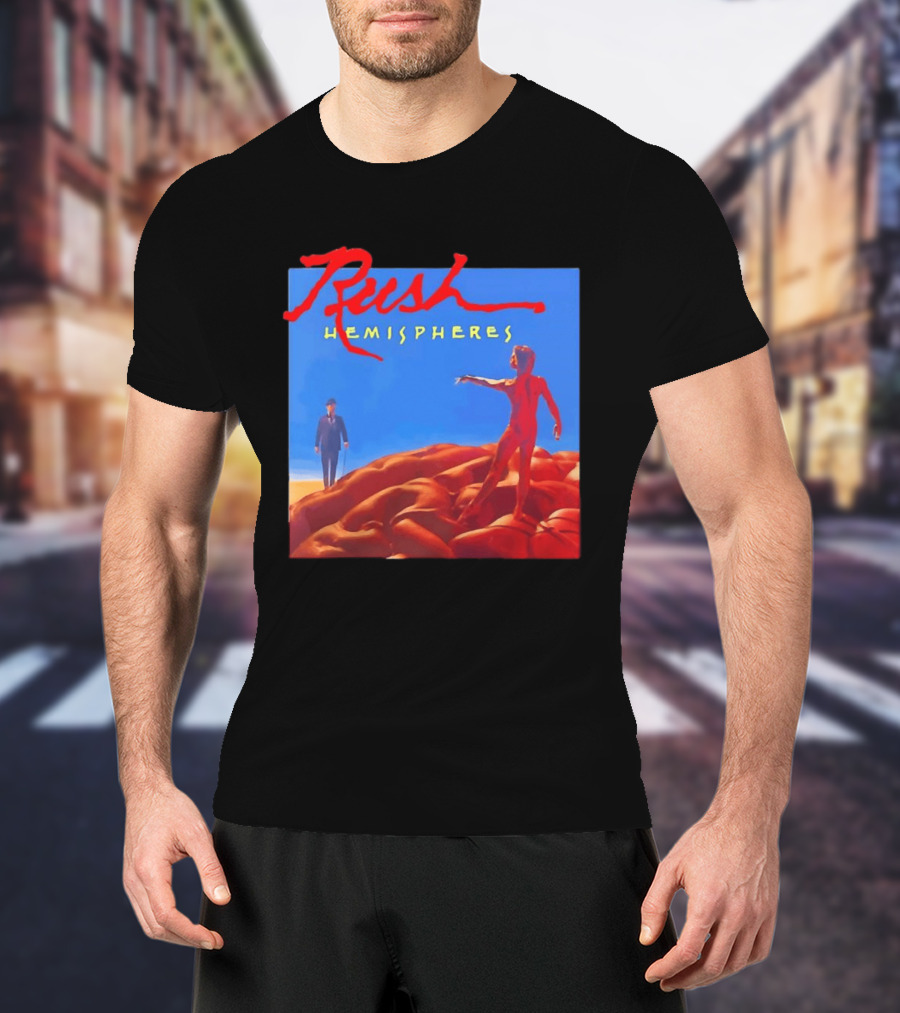 Rush Hemispheres Album Cover Artwork With Brain T-Shirt