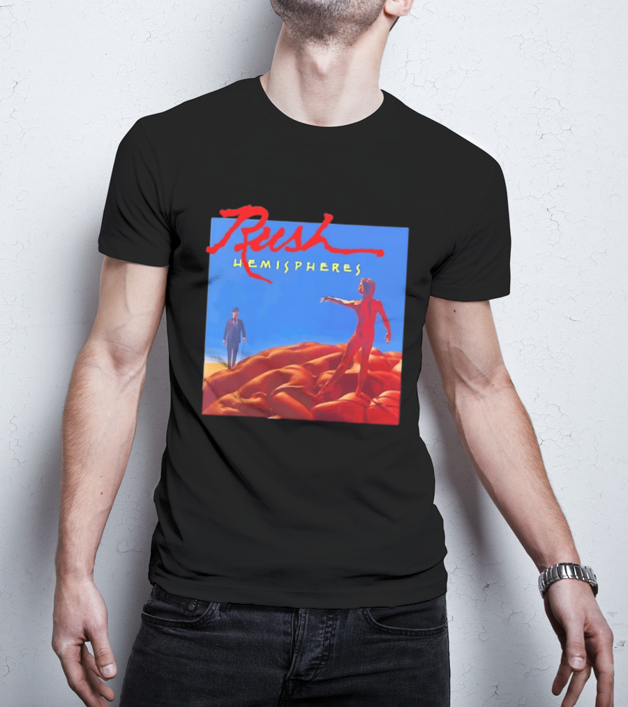 Rush Hemispheres Album Cover Artwork With Brain T-Shirt