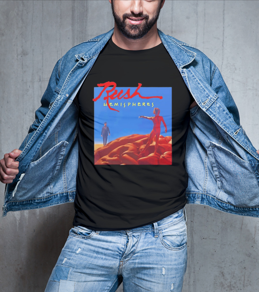 Rush Hemispheres Album Cover Artwork With Brain T-Shirt