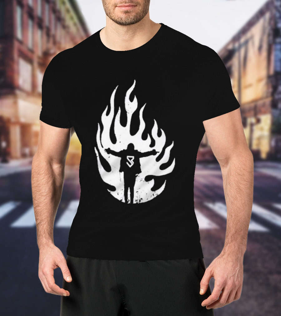Seth Rollins SR Logo Flames WWE Fire T-Shirt
