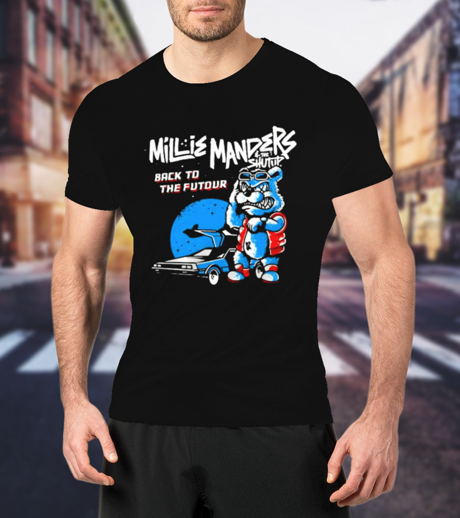 Millie Manders And The Shutup Back To The Futour Retro Cartoon Character And Car T-Shirt