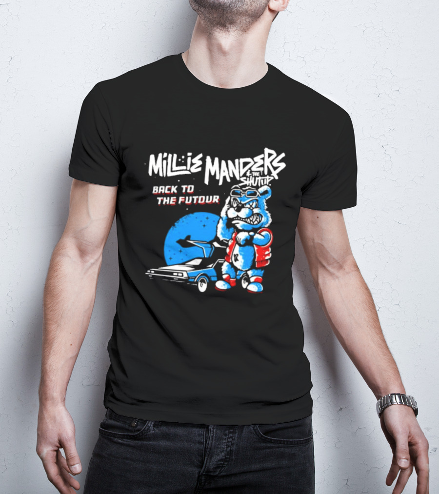 Millie Manders And The Shutup Back To The Futour Retro Cartoon Character And Car T-Shirt