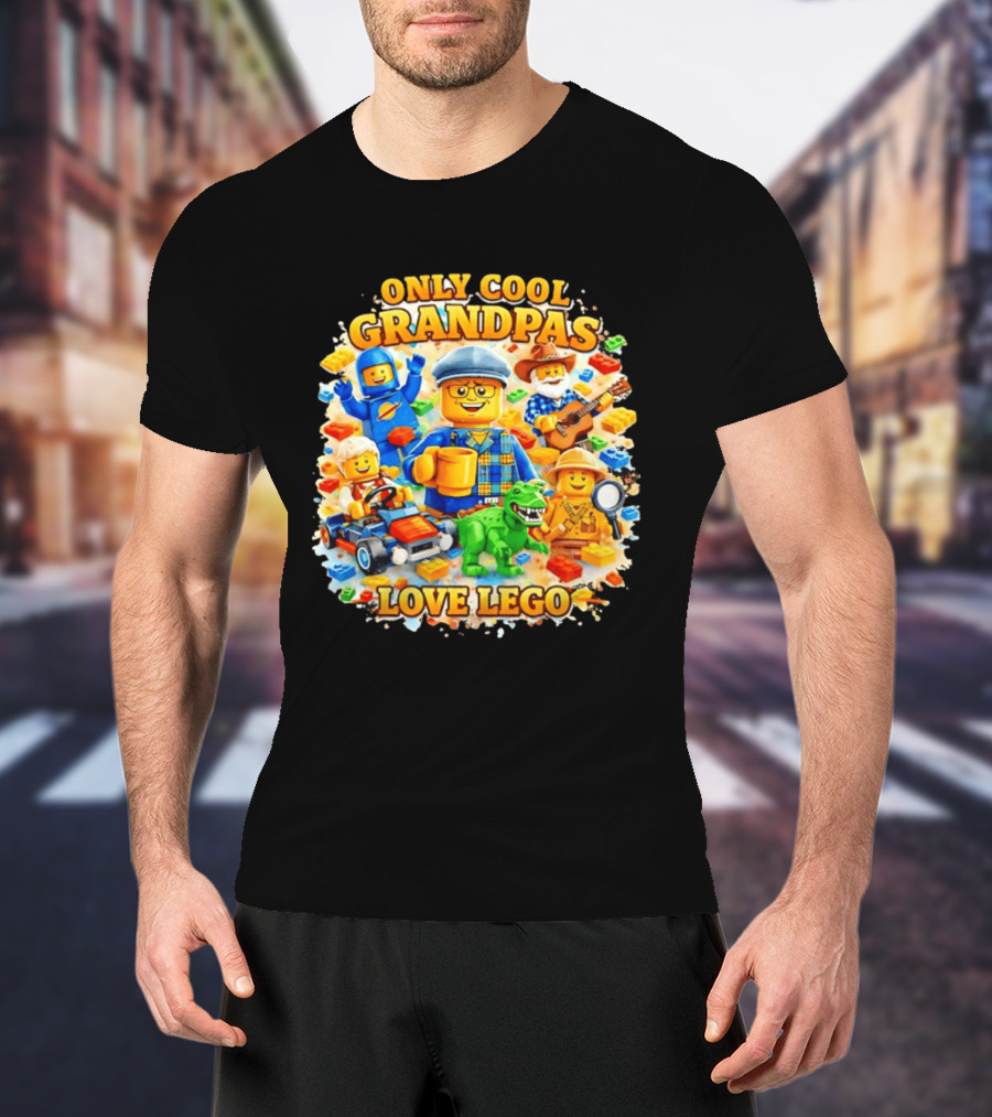 Only Cool Grandpas Love Lego With Fun Characters And Playful Themes T-Shirt