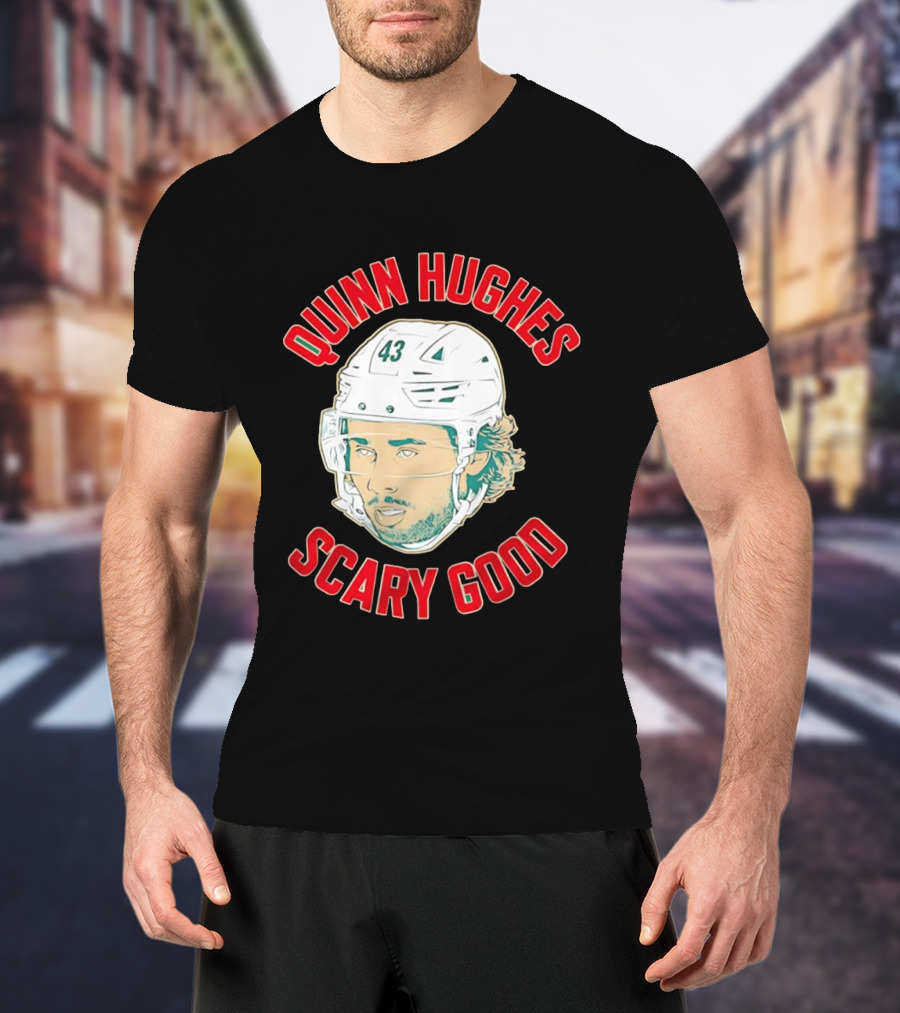 Quinn Hughes Scary Good Ghost Eyes 43 NHL T-Shirt