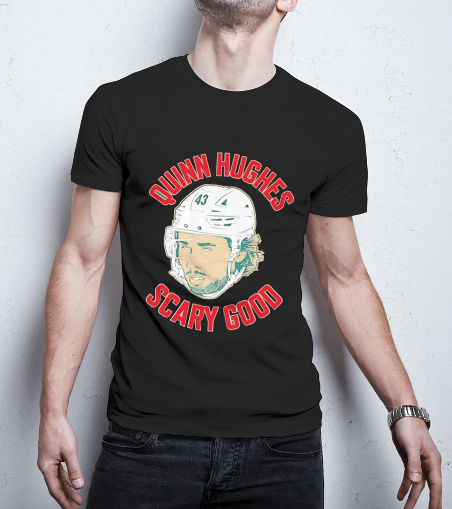 Quinn Hughes Scary Good Ghost Eyes 43 NHL T-Shirt