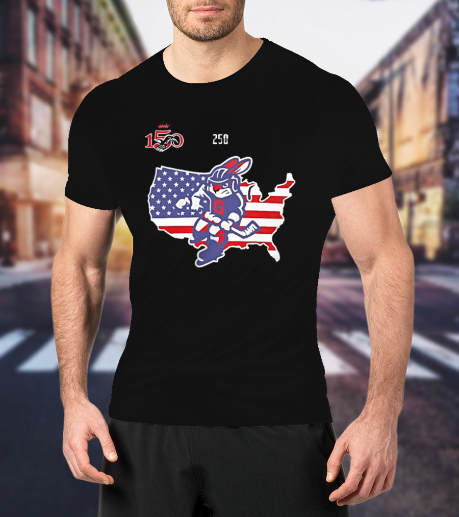 Greenville Swamp Rabbits 2026 Military Appreciation USA Map Anniversary 150 T-Shirt