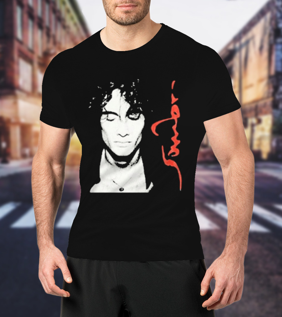 Sombr Facecard Tea Abstract Monochrome Red Accents T-Shirt